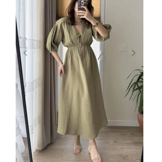 Vestidos elegantes para mulheres, moda vintage, vestido sexy, cor sólida.