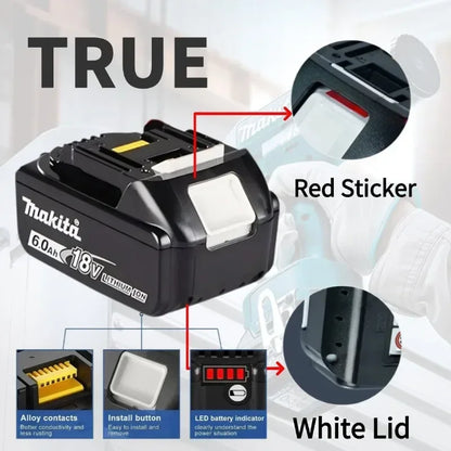 Bateria recarregável Makita 18V 6Ah.