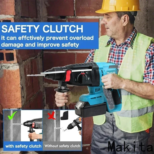 Martelo elétrico Makita Original 26 mm, bateria de lítio 18 V.