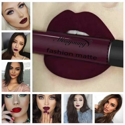Batom Marrom Nude Chocolate Cor Batom Líquido Brilho Labial.