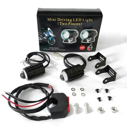 Farol LED para motocicleta com interruptor 2  peças, super brilhante.