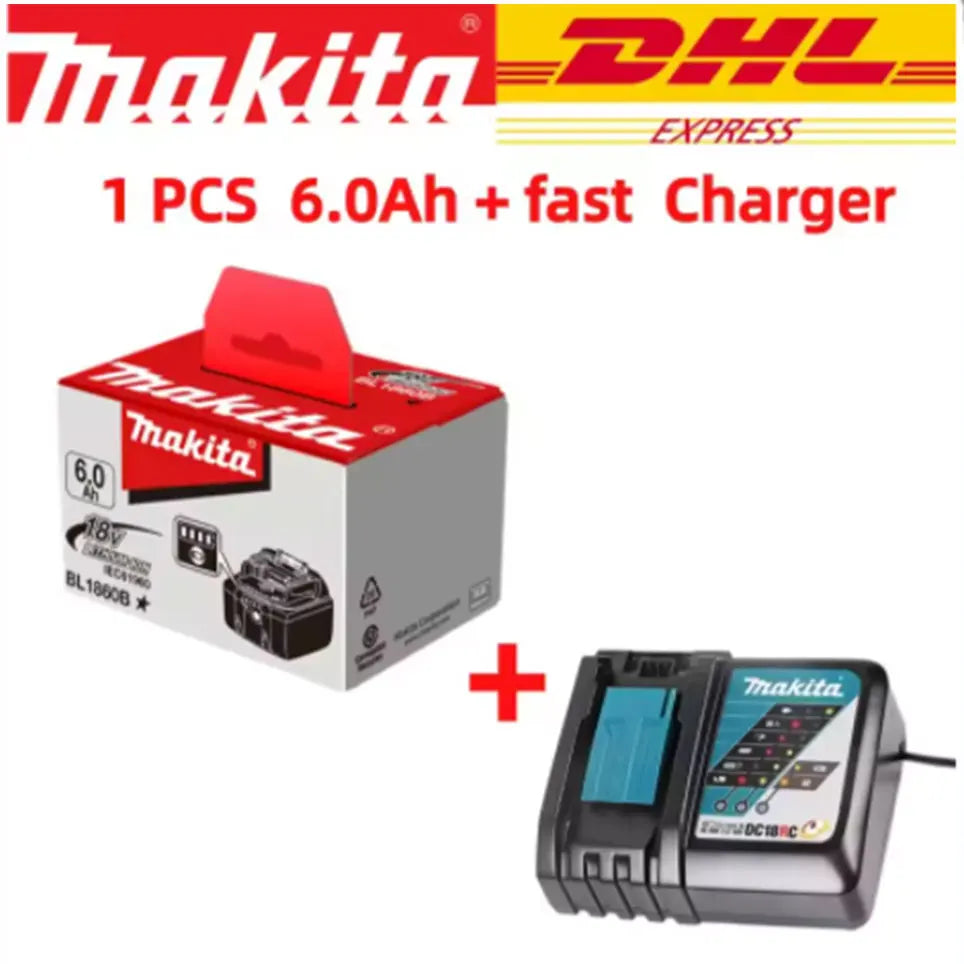 Bateria Makita 18V 6.0Ah Bateria recarregável original.