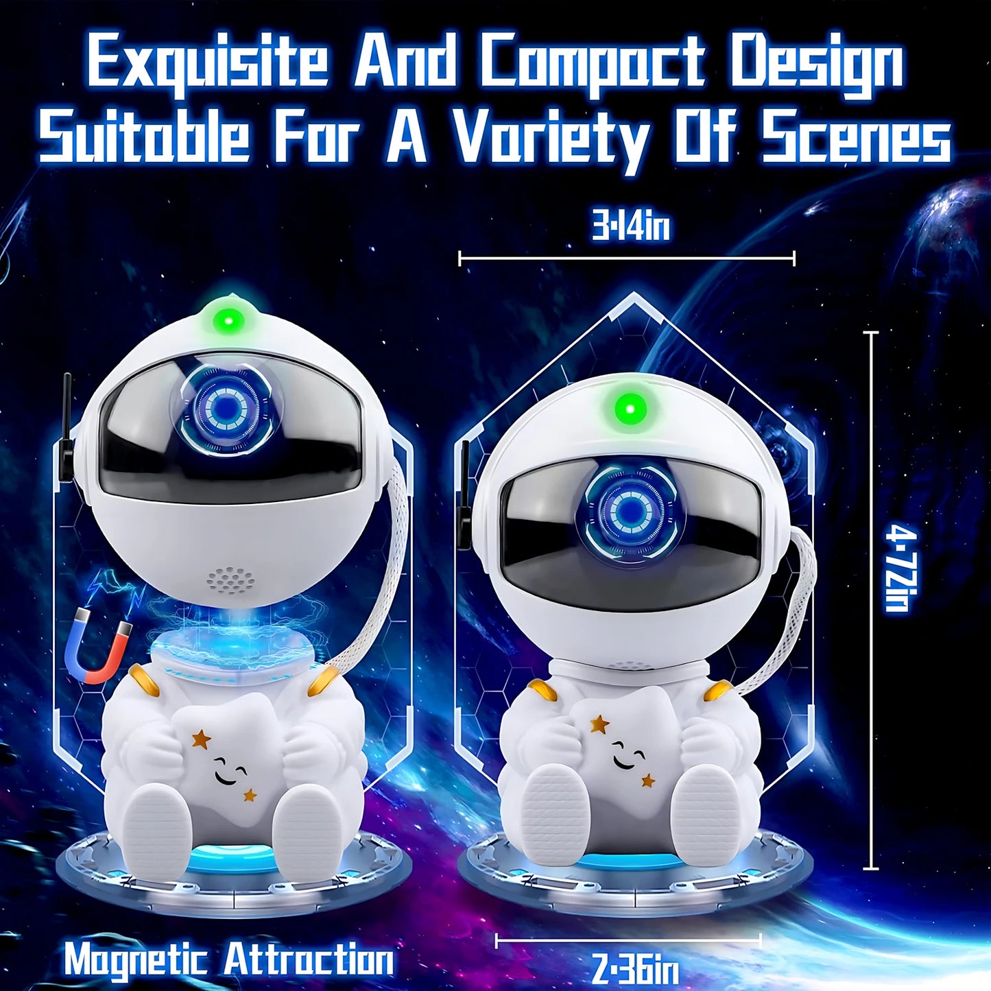 Projetor de estrelas Galaxy Night Light Astronauta Projetor espacial Estrelado
