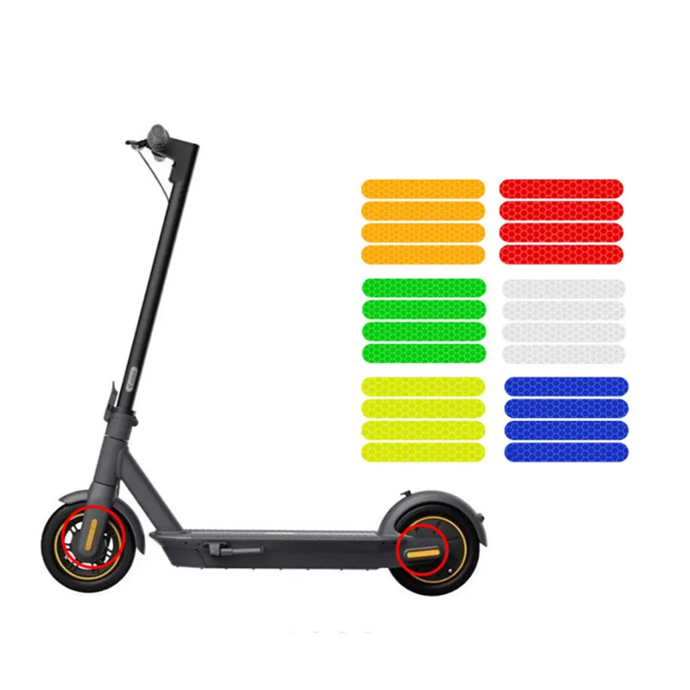 Adesivos refletivos para scooters elétricas Adesivos de segurança noturna