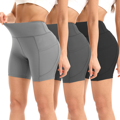 Shorts esportivos respiráveis de verão 2025 para mulheres, fitness, cintura alta,