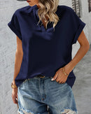 Blusa feminina camisa branca  com decote em v algodão.