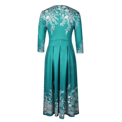 Vestido vintage feminino moda, elegante, saia grande.