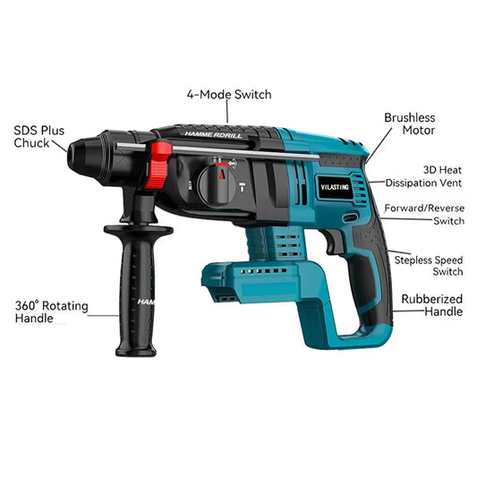 Furadeira elétrica, sem escova de 26 mm, multifuncional makita.
