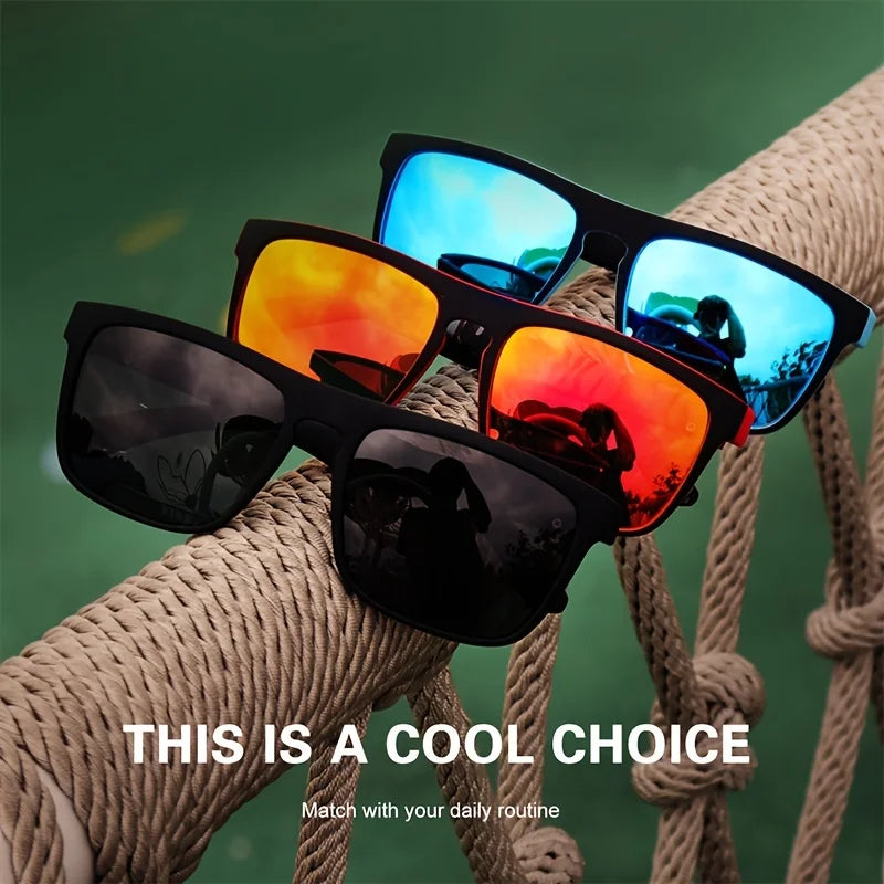 Óculos de sol polarizados quadrados vintage da moda, masculinos e femininos