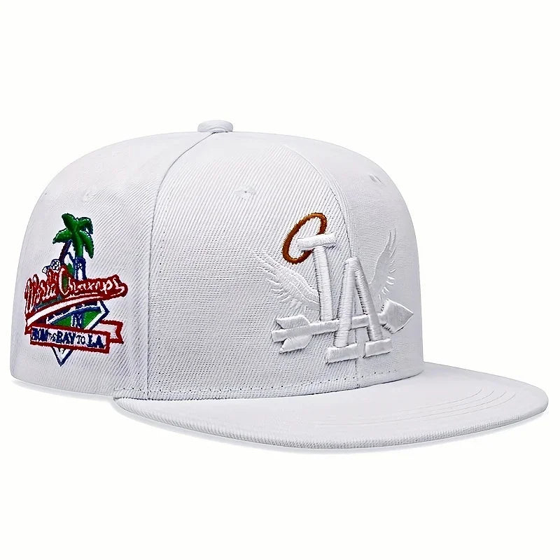 Boné de beisebol bordado unissex da moda LA, 1/2/3/4 peças, estilo snapback