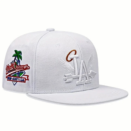 Boné de beisebol bordado unissex da moda LA, 1/2/3/4 peças, estilo snapback