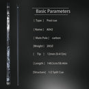 Taco de bilhar de carbono de nível profissional com ponta de 13 mm