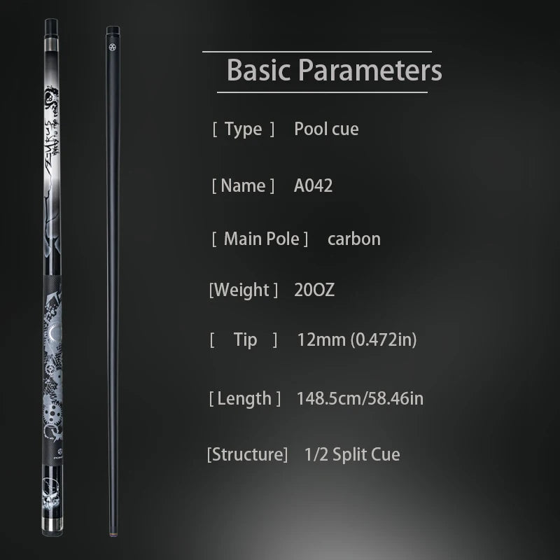 Taco de bilhar de carbono de nível profissional com ponta de 13 mm