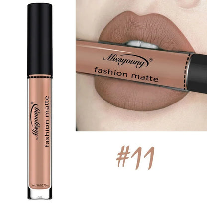 Batom Marrom Nude Chocolate Cor Batom Líquido Brilho Labial.