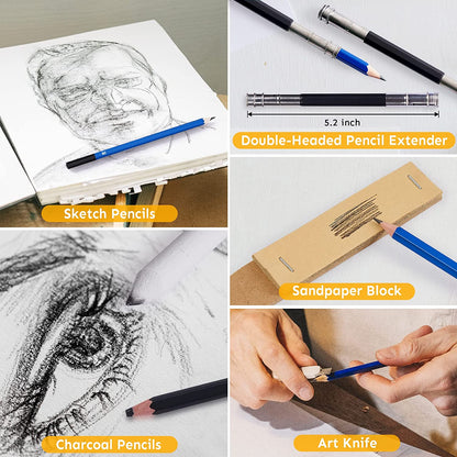 Conjunto de lápis de desenho Ultimate com 35 peças - Ferramentas premium