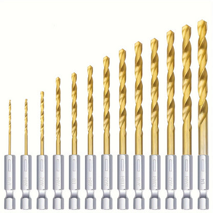 Conjunto de brocas revestidas de titânio com 13/30/50/90 peças, haste sextavada