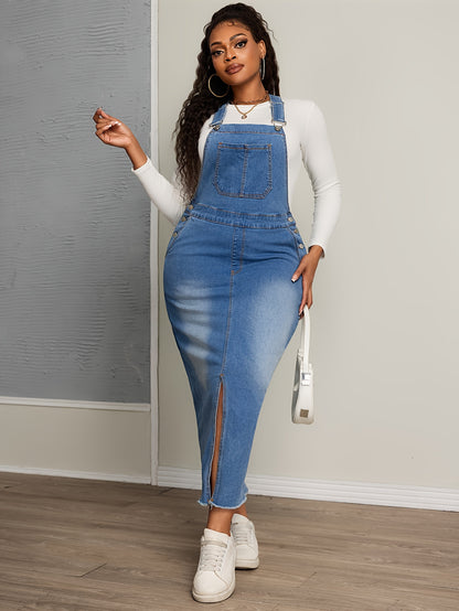 Vestido, jeans elegante  corte reto, costas nuas, vestido casual.