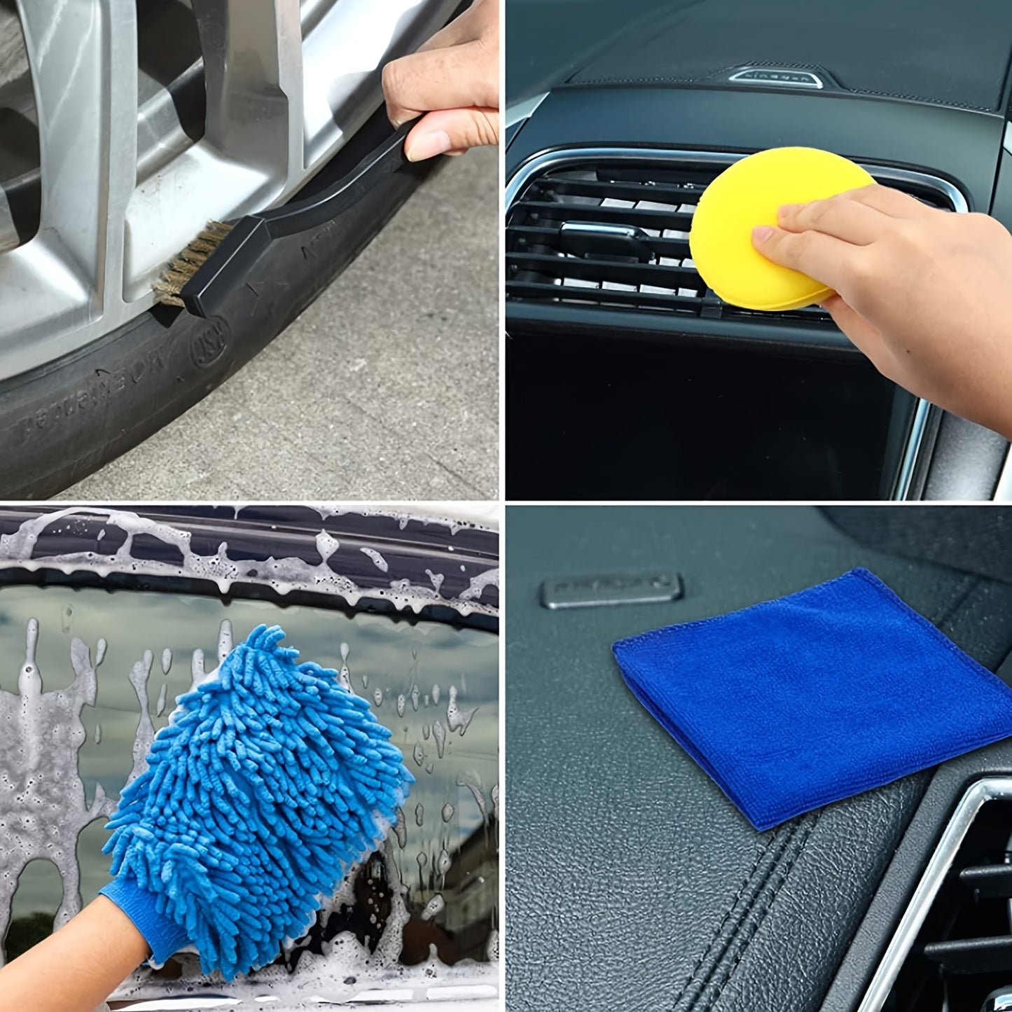 Conjunto de 26 escovas para detalhamento de carro, kit de detalhamento de carro
