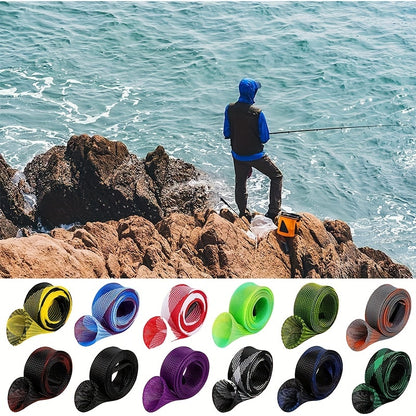 Pacote com 12 capas para varas de pesca em malha trançada - protege varas de arremesso e spinning, ideais para pesca marítima e armazenamento de equipamentos