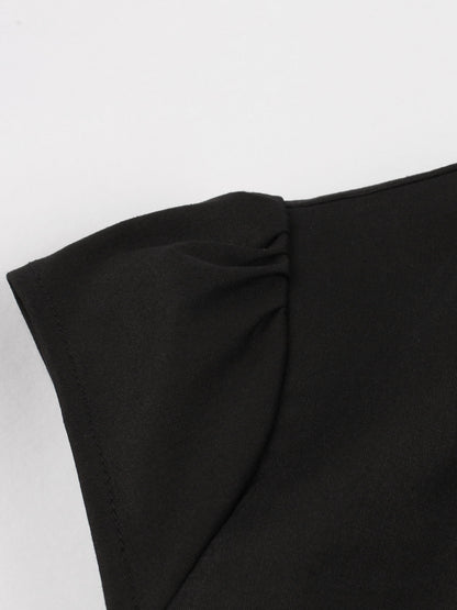 Vestido curto feminino estilo A-Line, vestido de coquetel franzido.