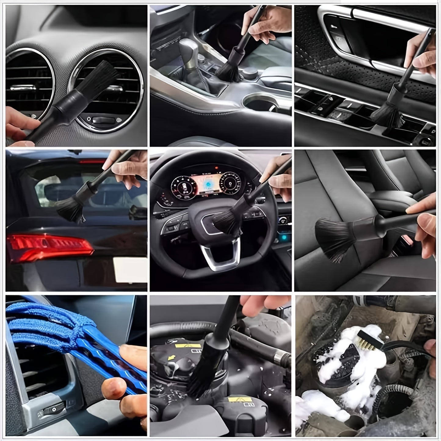 Conjunto de 26 escovas para detalhamento de carro, kit de detalhamento de carro