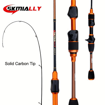 Vara de pesca giratória Skmially Carbon Ul 70,87 polegadas 1,68 m 0,8-5 g Vara de pesca giratória ultraleve para fundição Acessórios para pesca Vara de pesca