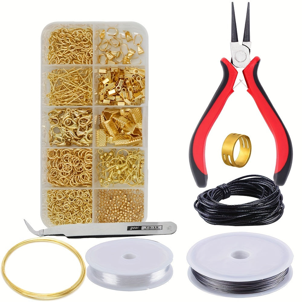Kit para iniciantes em fabricação de joias com 900 peças, brincos, colares, ETC...