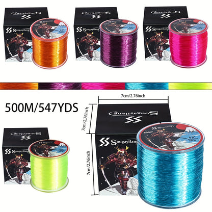Linha de pesca de nylon monofilamento premium Sougayilang 4X, 500 m/546 jardas,
