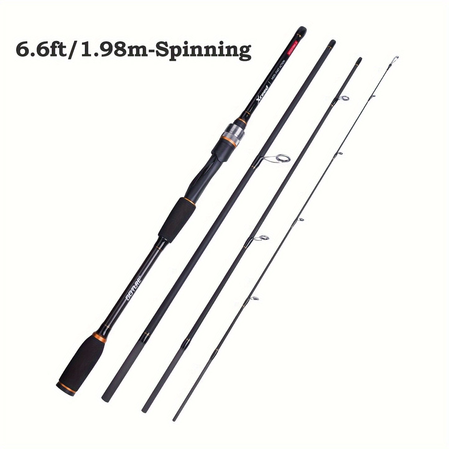 Vara de pesca Goture Xceed de carbono para spinning/casting de 1,98 m a 3,6 m/6,6...