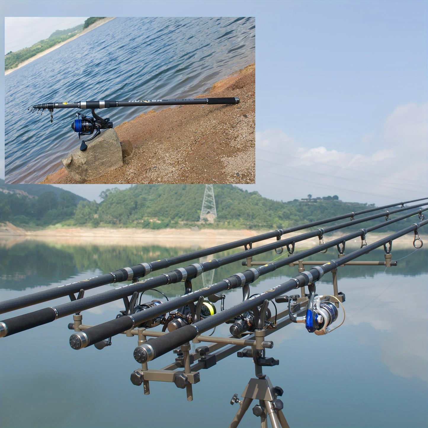 Vara de pesca telescópica BUDEFO Surf Spinning, ideal para  viagem