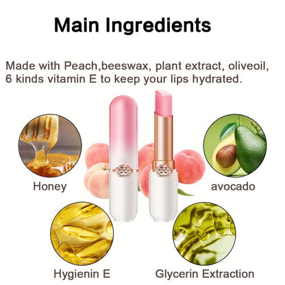labial hidratante de longa duração que muda de cor.