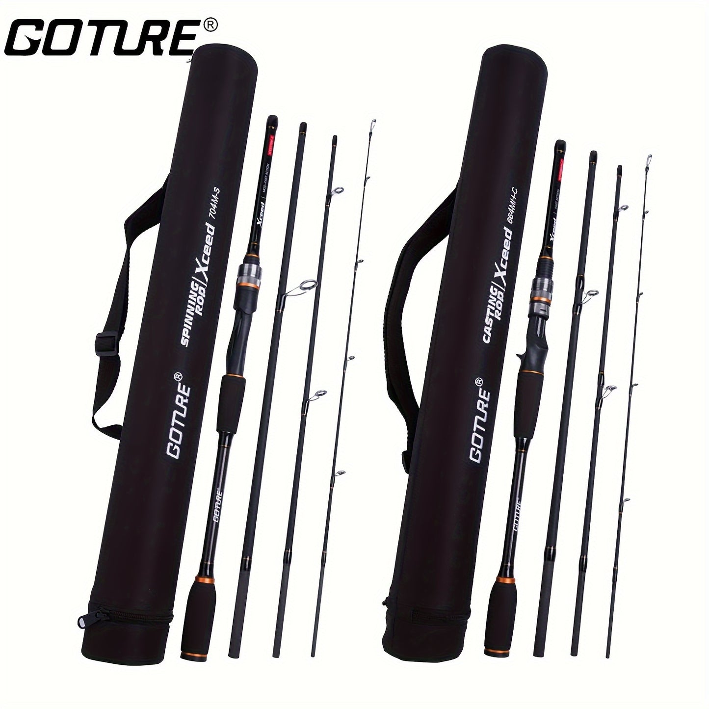Vara de pesca Goture Xceed de carbono para spinning/casting de 1,98 m a 3,6 m/6,6...