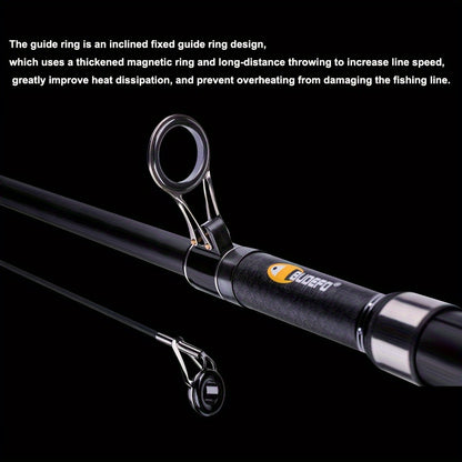 Vara de pesca telescópica BUDEFO Surf Spinning, ideal para  viagem