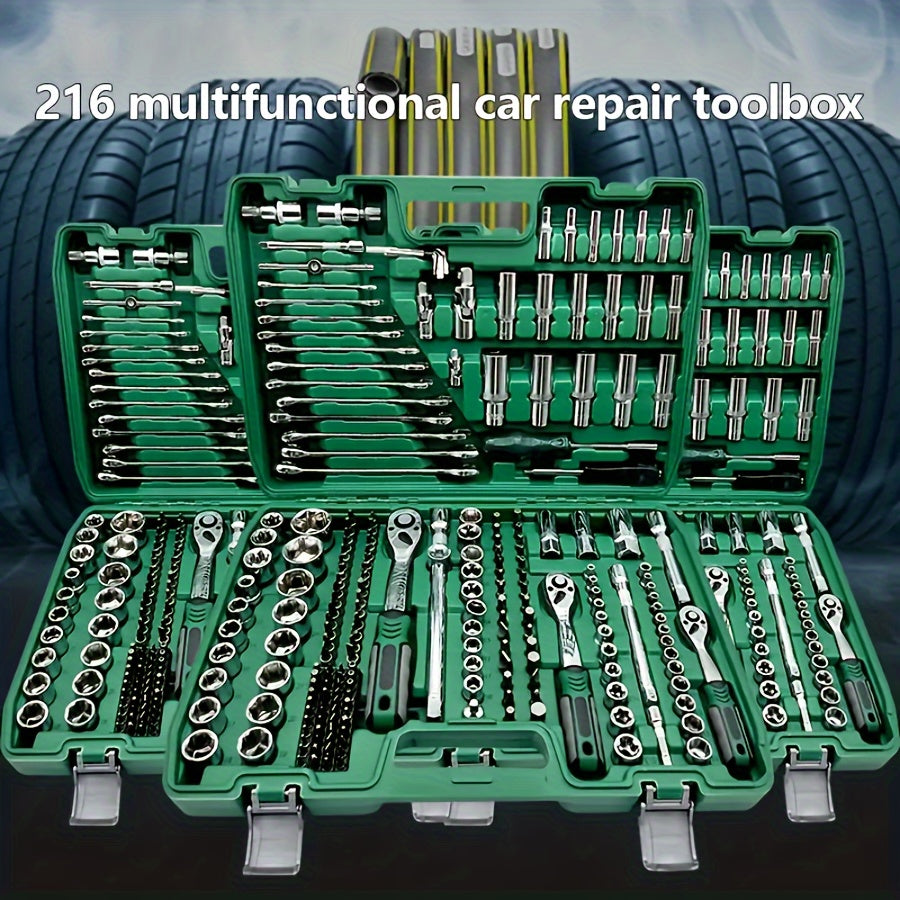 Conjunto de ferramentas de catraca profissional 216/53/46 peças.