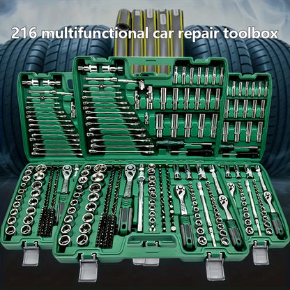 Conjunto de ferramentas de catraca profissional 216/53/46 peças.