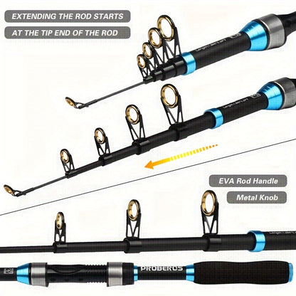 conjunto de vara e carretel telescópicos para pesca marítima de longa distância