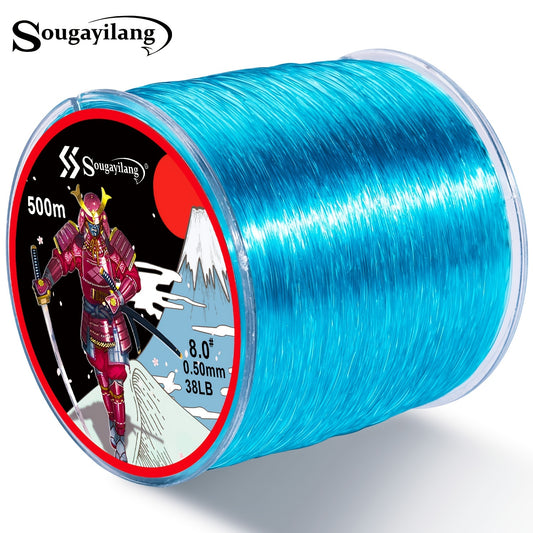 Linha de pesca de nylon monofilamento premium Sougayilang 4X, 500 m/546 jardas,