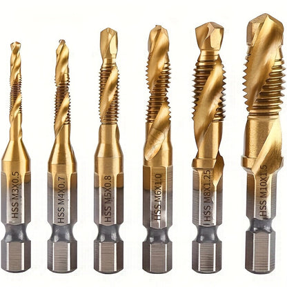 Conjunto de brocas de titânio, Conjunto de 6 brocas combinadas