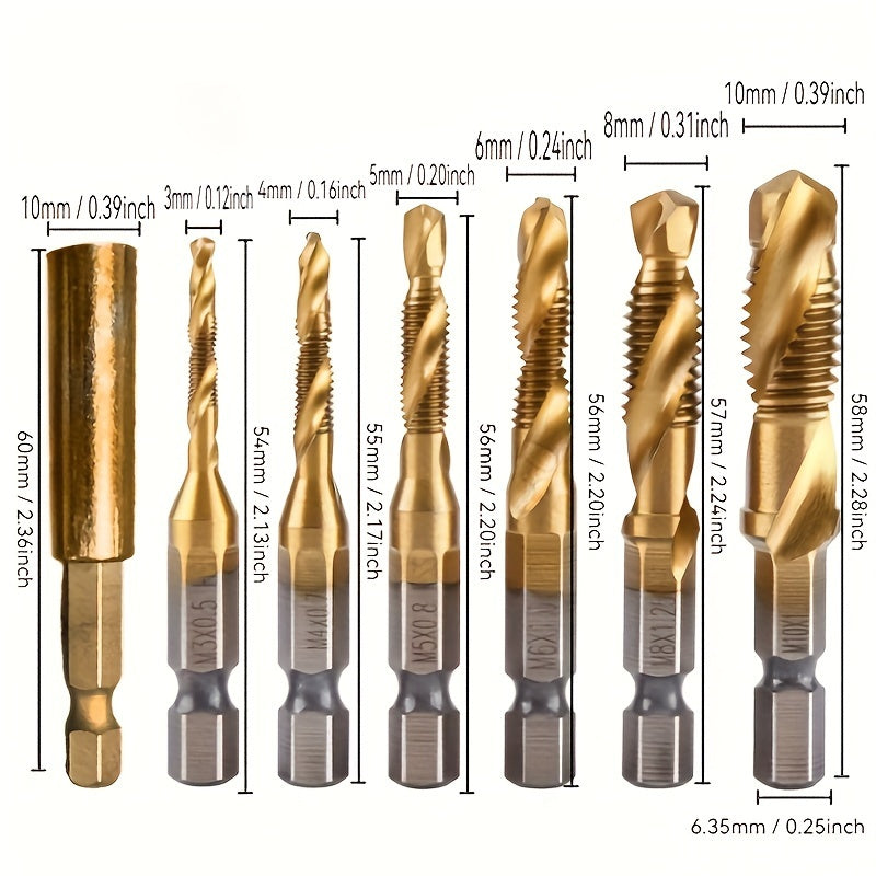 Conjunto de brocas de titânio, Conjunto de 6 brocas combinadas