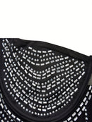 Vestido longo justo com strass e decote profundo esign sexy com costas nuas.