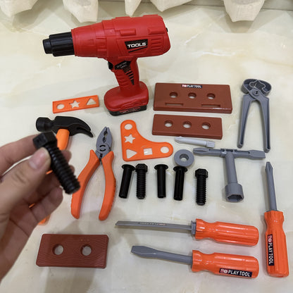 Conjunto de caixa de ferramentas para crianças com 39/42/68 peças de furadeira elétrica de brinquedo, ferramentas de reparo de simulação para brinquedos domésticos, brinquedos de estúdio de construção, adequado para meninos e meninas Sucesso Ativo