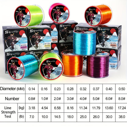 Linha de pesca de nylon monofilamento premium Sougayilang 4X, 500 m/546 jardas,