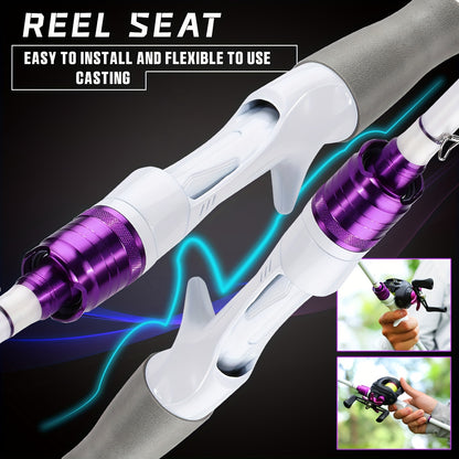 Vara de Pesca de 2 Seções 1,8 m/6 pés Vara de Carbono Duravél,Bonita com Cabo de EVA para Viagem, Pesca de Carpa e Robalo de Água Doce