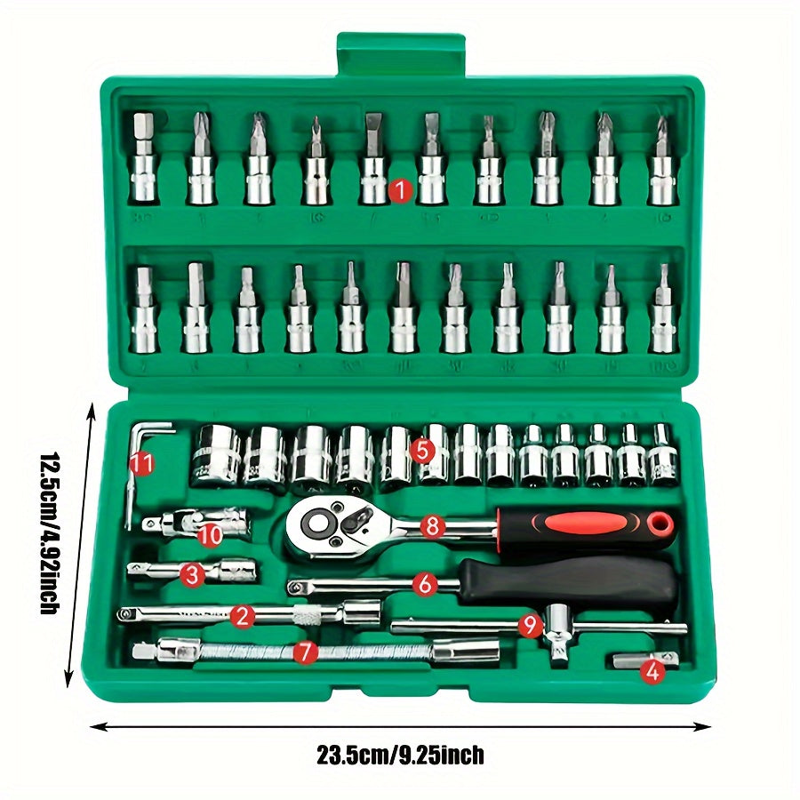 Conjunto de ferramentas de catraca profissional 216/53/46 peças.