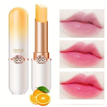 labial hidratante de longa duração que muda de cor.