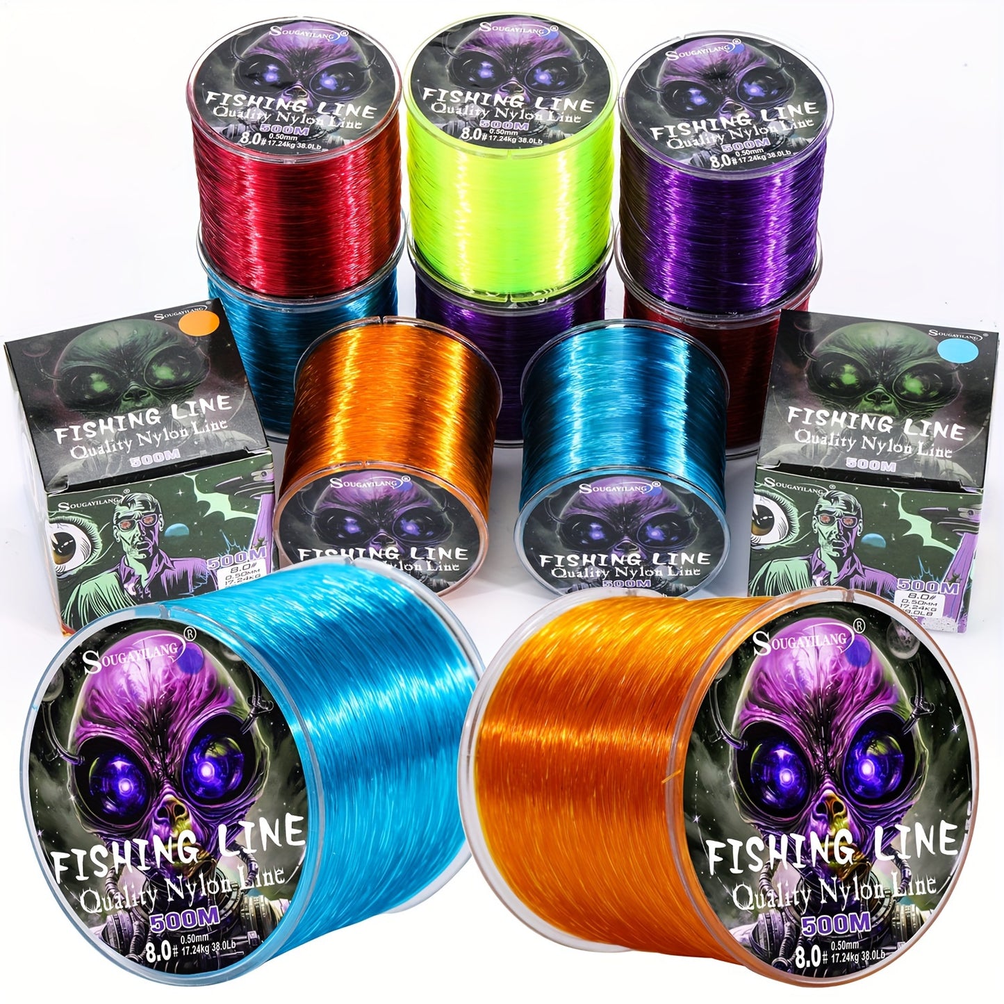 Linha de pesca de nylon ultradurável de 547 jardas/500 m da Sougayilang