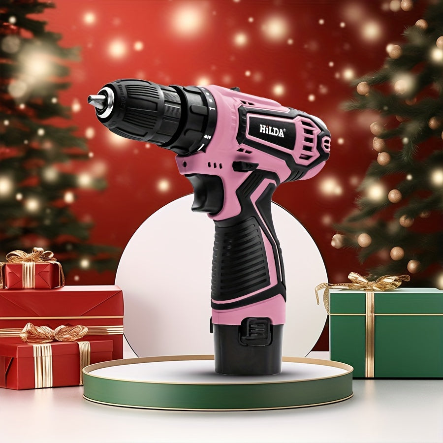 Conjunto de furadeira e parafusadeira sem fio rosa 12 V,