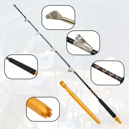 Vara de pesca de corrico de 2 seções, vara de pesca de garoupa, vara de pesca lenta , 150-250 libras, 1,6 m/5,25 pés, 1,8 m/5,91 pés, 2,1 m/6,89 pés