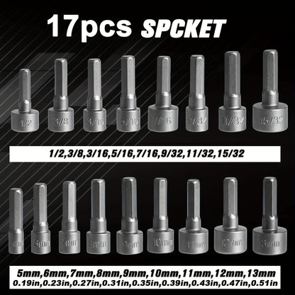 Conjunto de 131 chaves de fenda magnéticas com classificação de plástico.