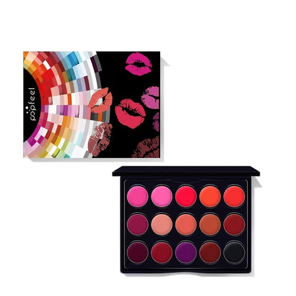 Paleta de batons à prova d'água 15 cores de batons matte.